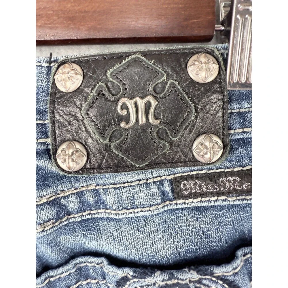 MISS ME Womens Jeans Size 30 (Fits 31 x 30)  Signature Skinny Cross Bling - Picture 10 of 15